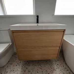 wood drawer under sink