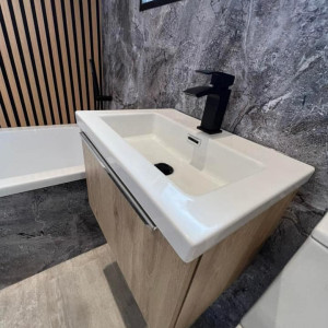 sink wood paneling black