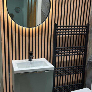 wood panel wall mirror