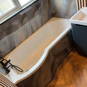 bath shaped for bathroom wood panels