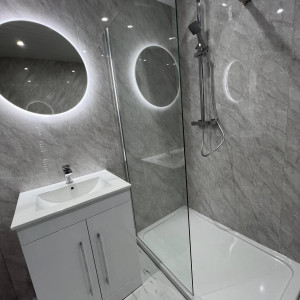 silver bright bathroom